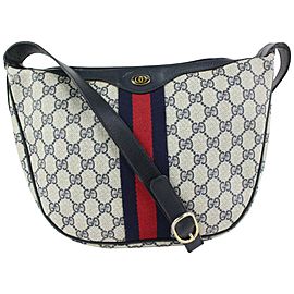 Gucci Navy Blue Supreme GG Hobo Messenger Bag 924gk15