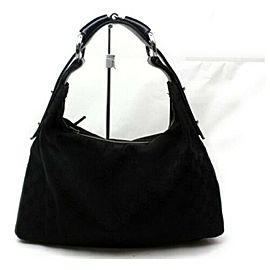 Gucci Horsebit 872882 Black Canvas Hobo Bag