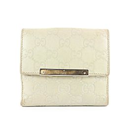 Gucci Ivory Guccissima Leather Compact Wallet 169ggs25