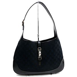 Gucci Jackie Hobo Jackie-o Monogram 872553 Black Gg Canvas Shoulder Bag