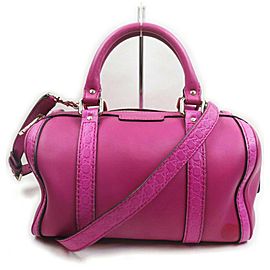 Gucci Hot Pink Fuchsia Leather Joy Boston Bag with Strap 863020