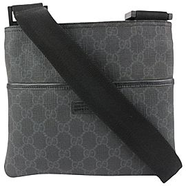 Gucci Black Monogram Supreme GG Crossbody Messenger 913gk12