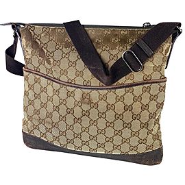 Gucci Messenger Monogram Gg Perforated 2g614 Brown Cross Body Bag