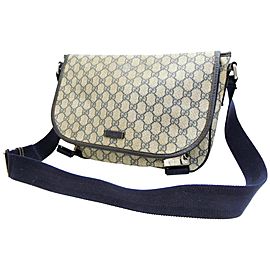 Gucci Messenger Navy 234256 Blue Gg Supreme Canvas Laptop Bag