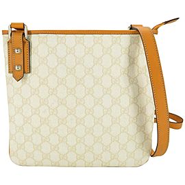 Gucci Messenger White 872812 Ivory Gg Supreme Canvas Shoulder Bag