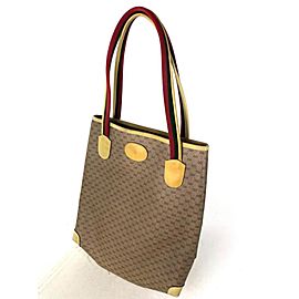 Gucci Micro Gg Logo Web Shopper 17g614 Brown Coated Canvas Tote