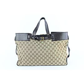 Gucci Monogram Gg Belt Buckle 229081 Brown Canvas Tote