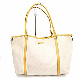 Gucci Monogram Gg Supreme Shopper 868072 White Coated Canvas Tote