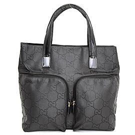 Gucci Monogram Gg Twin Pocket 233062 Black Nylon Tote