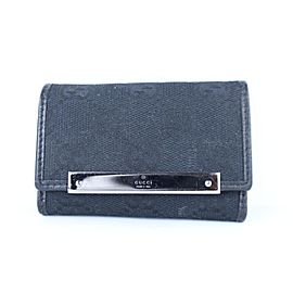 Gucci Monogram Key Case 10gj0111 Black Coated Canvas Clutch