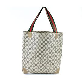 Gucci Monogram Web Pocket 09gz0706 Brown Gg Supreme Canvas Tote