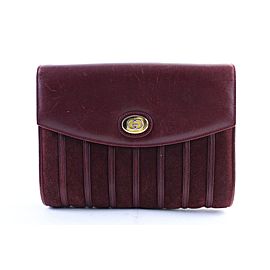 Gucci Quilted Bordeaux 55gga1104th Burgundy Velvet Clutch