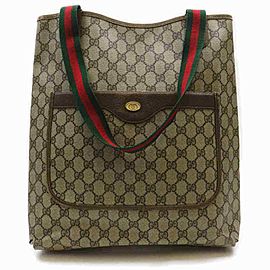 Gucci Shopping Web Large 860038 Beige Supreme Monogram Canvas Tote