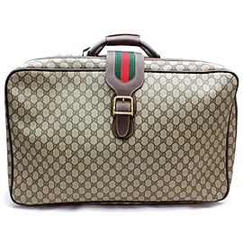 Gucci Soft Trunk Web Suitcase Luggage 872945 Light Brown Gg Supreme Canvas Weekend/Travel Bag