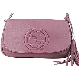 Gucci Soho Chain Flap 2gk1129 Purple Cross Body Bag