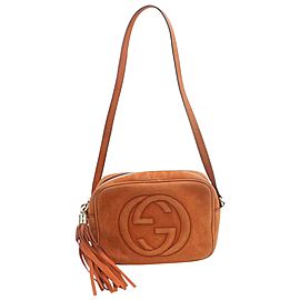 Gucci Soho Disco Burnt Suede Leather 871657 Orange Nubuck Cross Body Bag