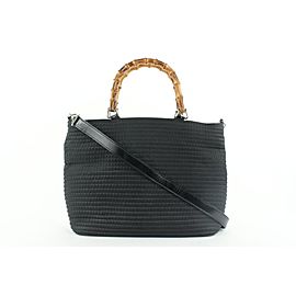 Gucci Black Bamboo 2way Tote Bag with Strap 272gks512