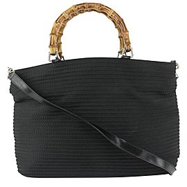 Gucci Black Bamboo 2way Tote Bag 108g7