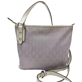 Gucci (Ultra Rare) Lavendar Monogram Gg Signature Cross Body 869599 Purple Canvas Messenger Bag