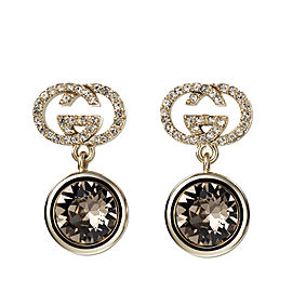 Gucci Gold-Tone Brass & Swarovski Crystal GG Logo Drop Earrings