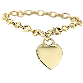 Tiffany & Co. 18k Gold Heart Tag Charm Bracelet