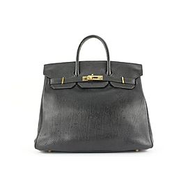 Hermes Black Leather Birkin Haut a Courroies 32 Hac Bag 367her225