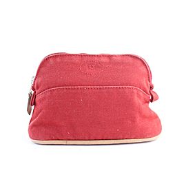 Hermès Cosmetic Pouch Bolide 28hr0702 Red Cotton Clutch