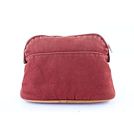 Hermès Bolide Pouch 3hj0111 Red Canvas Clutch