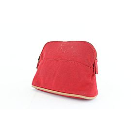 Hermès Toiletry Pouch Bolide 10hz1126 Red Canvas Clutch