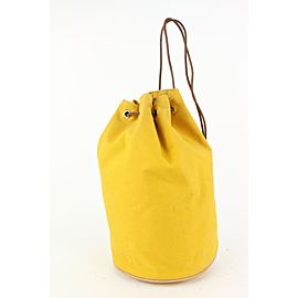 Hermès Yellow Canvas Sac Polochon Mimile Drawstring Backpack 913her18