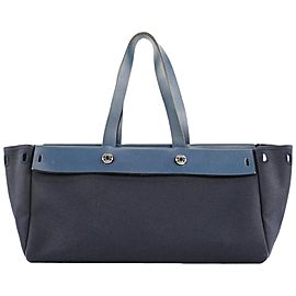 Hermès Navy Blue Herbag East West Tote Bag 389her226