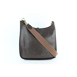 Hermès Evelyne Dark 6hz1220 Brown Leather Messenger Bag