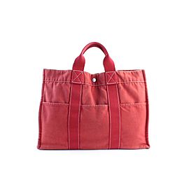 Hermès Fourre Tout 226436 Red Canvas Tote