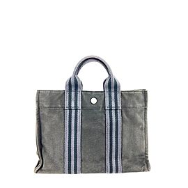 Hermès Fourre Tout Bag Grey/Black Pm 10her630 Grey Canvas Tote