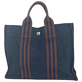 Hermès Fourre Tout PM Tote Bag Navy 858h63