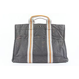 Hermès Grey x Orange Stripe Fourre Tout MM Tote bag 101her428