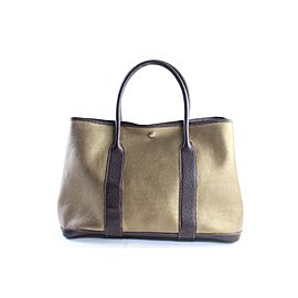 Hermès Garden Party Metallic 866776 Gold Canvas Tote