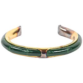 Hermès Emerald Green Crocodile Bangle Bracelet Cuff 3HER1106