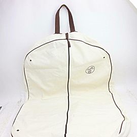 Hermès H Logo Garment 871528 White Canvas Weekend/Travel Bag