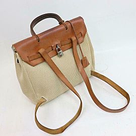 Hermès Herbag Toile Sac A Dos 2-in-1 871069 Beige Canvas Backpack