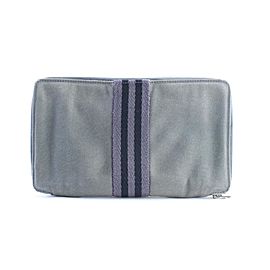 Hermès Zippy Organizer Herline Wallet 9hr0510 Gray Canvas Clutch