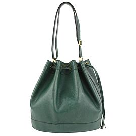 Hermès Green Leather Market GM Drawstring Bucket Hobo Bag 108h22