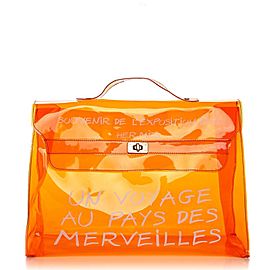 Hermès Souvenir Kelly Clear Orange Tote L&rsquo;exposition See Through Translucent 24her63