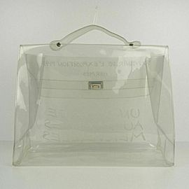 Hermès Kelly L Souvenir De L'exposition Beach Translucent 872787 Clear Vinyl Tote