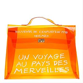 Hermès Translucent Souvenir De L'Exposition Kelly Orange 867743