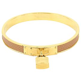 Hermès Brown x Gold Kelly Cadena Bracelet Bangle 104h35