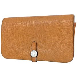 Hermès Long Wallet Dogon Wallet 860019 Brown Leather Clutch