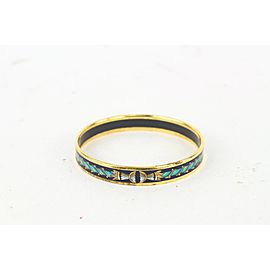 Hermès Navy x Green x Gold Enamel Cloisonne PM Bangle Bracelet 101h13