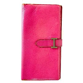 Hermès Pink Bearn Long Bifold Flap Wallet 26h68