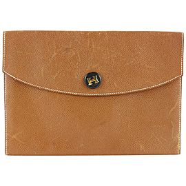 Hermès Pochette Rio Envelope 7hz1128 Brown Leather Clutch